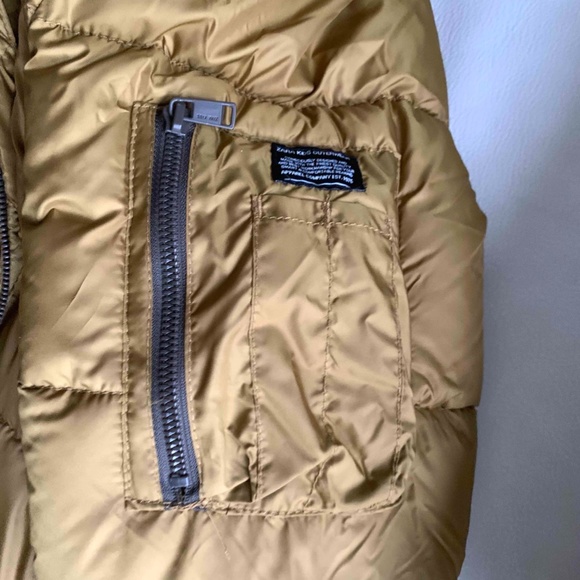 Zara Puffer Jacket with Hood Mustard Yellow - Picture 6 of 10